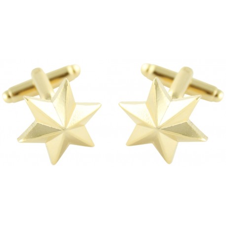 Six Point Golden Star Cufflinks