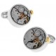 Silver and Gold Watch Movement Cufflinks