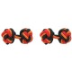 Black, Dark Orange and Deep Red Silk Knot Cufflinks