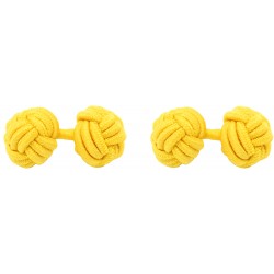 Dark Yellow Silk Knot Cufflinks