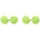 Pistachio Green Silk Knot Cufflinks