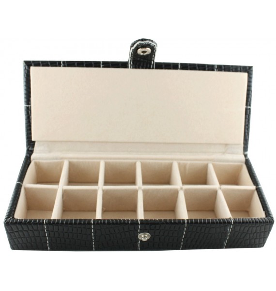 Leather 12-P Cufflinks Case 