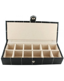 Leather 12-P Cufflinks Case 