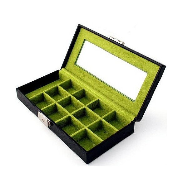 Leather 12-P Cufflink Case  