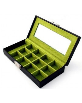 Leather 12-P Cufflink Case  