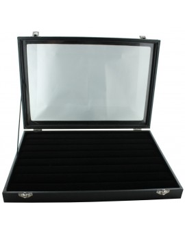 Black Wooden 42-P Cufflink Case