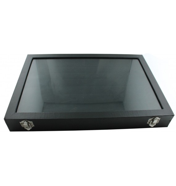 Black Wooden 42-P Cufflink Case