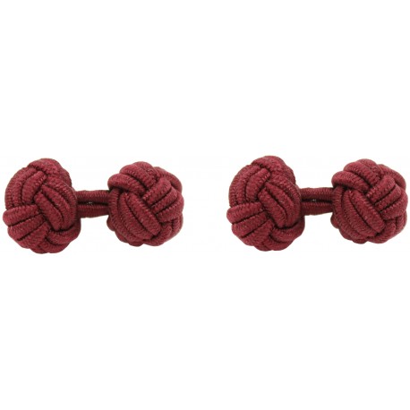 Burgundy Silk Knot Cufflinks