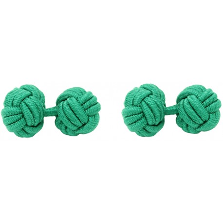 Green Silk Knot Cufflinks