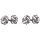Grey and Light Pink Silk Knot Cufflinks 
