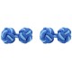 Cobalt Blue and Light Blue Silk Knot Cufflinks 