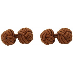 Brown Silk Knot Cufflinks