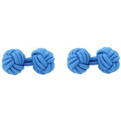 Blue Silk Knot Cufflinks 