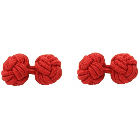 Deep Red Silk Knot Cufflinks