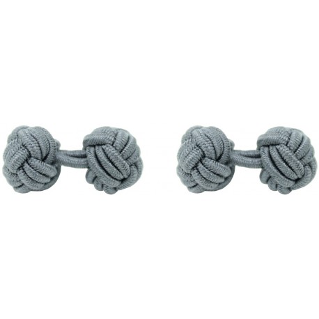 Grey Silk Knot Cufflinks 