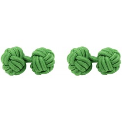 Grass Green Silk Knot Cufflinks
