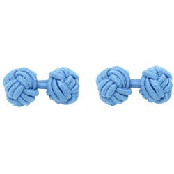 Light Blue Silk Knot Cufflinks