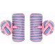 Pink and Light Blue Silk Barrel Knot Cufflinks