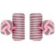 Pink and Grey Silk Barrel Knot Cufflinks