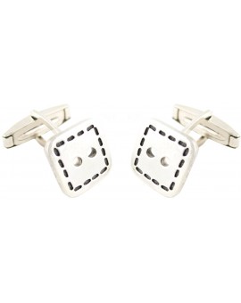 Sterling Silver Square Button Cufflinks 