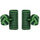 Grass Green and Navy Blue Silk Barrel Knot Cufflinks
