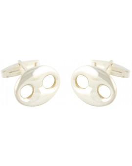Sterling Silver Hawser Holes Cufflinks 