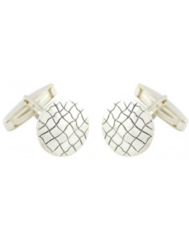 Sterling Silver Crocodile Skin Cufflinks 