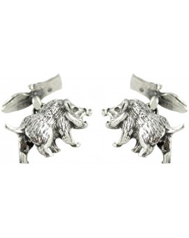 Sterling Silver Wild Boar Cufflinks 