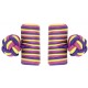 Fucshia, Yellow and Purple Silk Barrel Knot Cufflinks 