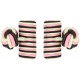 Dark Brown, Pink and Cream Silk Barrel Knot Cufflinks 