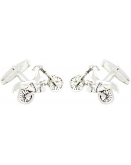 Sterling Silver Motocross Bike Cufflinks 