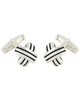 Sterling Silver Crossed Cufflinks 
