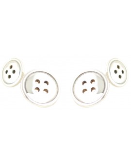 Sterling Silver Double Button Cufflinks 