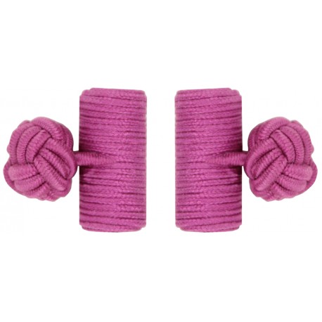 Fuchsia Silk Barrel Knot Cufflinks