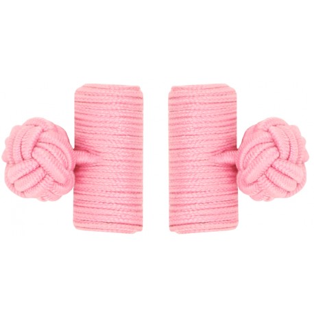 Pink Silk Barrel Knot Cufflinks