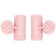 Light Pink Silk Barrel Knot Cufflinks