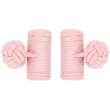 Light Pink Silk Barrel Knot Cufflinks