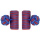 Cobalt Blue and Deep Red Silk Barrel Knot Cufflinks