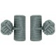 Grey Silk Barrel Knot Cufflinks