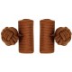 Brown Silk Barrel Knot Cufflinks