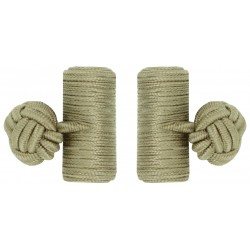 Ochre Silk Barrel Knot Cufflinks