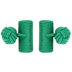 Green Silk Barrel Knot Cufflinks 