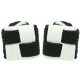 Black and White Silk Square Knot Cufflinks