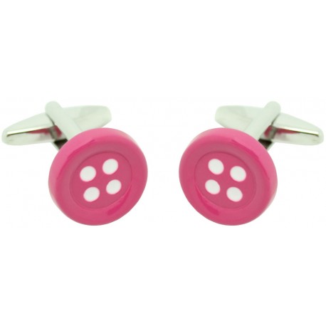 Bubble Pink Button Cufflinks