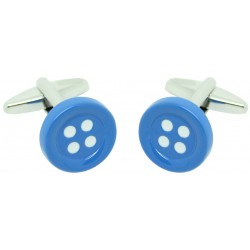 Blue Button Cufflinks 