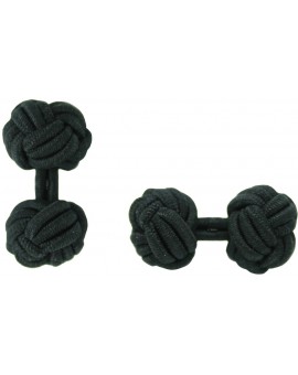 Black Silk Knot Cufflinks 