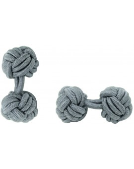 Grey Silk Knot Cufflinks 