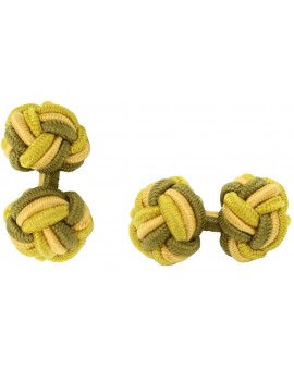Dark Ochre, Camel and Yellow Ochre Silk Knot Cufflinks
