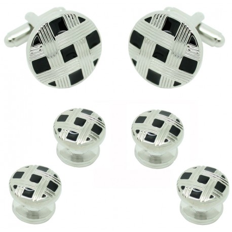 Checkered Tuxedo Buttons and matching cufflinks