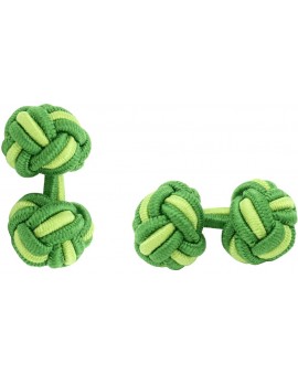 Grass Green and Pistachio Green Silk Knot Cufflinks
